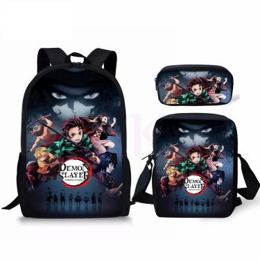 Imagem de Mochila Kamados Tanjirous Cartoon Kids School 3 unidades/conjunto
