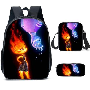 Imagem de Conjunto de mochilas Elementals Anime School, 3 peças com bolsa de ombro