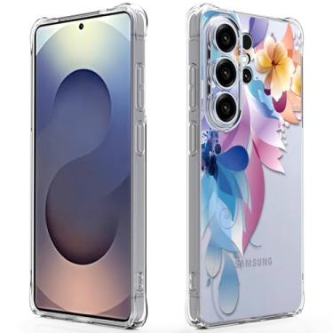 Imagem de Osophter Capa para Samsung Galaxy S26 Ultra: Capa de telefone de borracha TPU flexível floral floral para Samsung Galaxy S26 Ultra(pintura colorida)