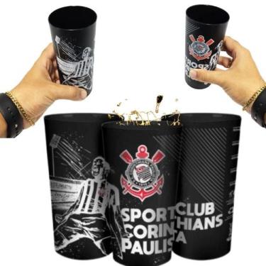 Imagem de Kit 4 Copos Plástico Premium Grande Sport Clube Corinthians - Brasfoot