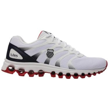 Imagem de K-Swiss Tênis de treino masculino Tubes 200, Branco/Vermelho/Azul-marinho, 42