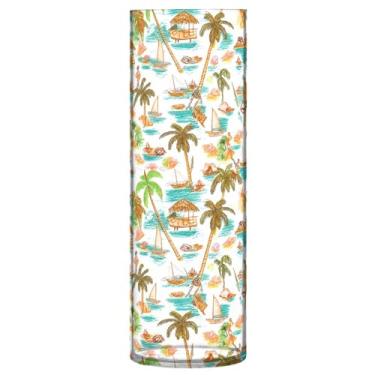 Imagem de JUZIHAI Vaso de flores de selva de palmeira para flores 9,9 cm x 30 cm de cilindro de plástico moderno para decoração de casa de centro de mesa de casamento