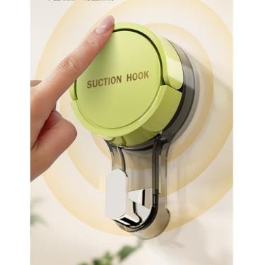 Imagem de Ganchos de ventosa para toalhas de chuveiro reutilizáveis ventosas a vácuo ganchos adesivos toalheiros cabides de banheiro e cozinha verde 01