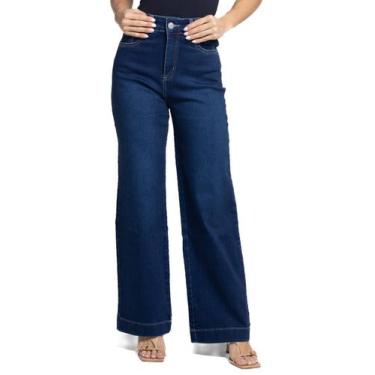 Imagem de Calça Jeans Sawary Wide Leg Petit - 282060 - Azul escuro 42, Azul, 42