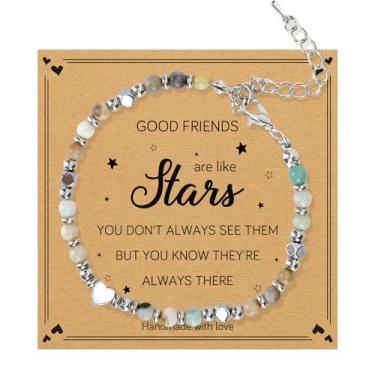 Imagem de Presentes de amizade para mulheres, pulseira de melhor amiga, presente de longa distância, Natal, para melhor amiga, trabalho, amiga, alma, irmã, colega de trabalho, presente de aniversário, meias