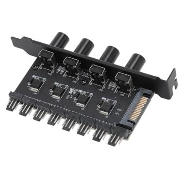 Imagem de Cryfokt Versátil Controlador de Velocidade do Ventilador de Resfriamento de PC Com Hub de Ventilador de 8 Canais Com Ajuste de Botão, Instalação de Slot PCI Com Economia de Espaço para Uso Duradouro