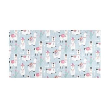 Imagem de Joisal Tapetes de banho de desenho animado Lhama Alpaca 99 x 50 cm Tapete antiderrapante extra macio