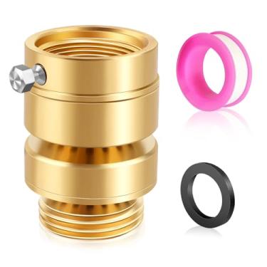 Imagem de Disjuntor a vácuo de rosca fina, PK1390 1-1/40.6 cm rosca fina fêmea sem chumbo disjuntor a vácuo de latão autodrenante, disjuntor a vácuo de mangueira, fornecendo água portátil saudável (não serve