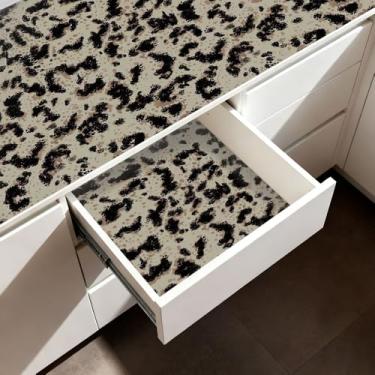 Imagem de ZAMNEA Papel de parede com estampa de leopardo, papel de parede texturizado de chita amarela descolada, cole e cole para quarto, cozinha, banheiro, paredes, armários, prateleiras, gavetas, móveis, 43