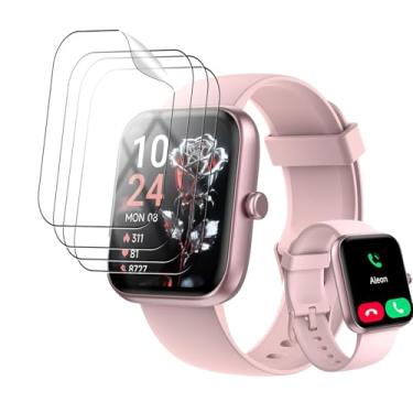 Imagem de Pacote com 4 protetores de tela para Smartwatch Konitee IDW25 de 4.6 cm – Película TPU 6H, antiarranhões, anti-impressões digitais, sem bolhas, à prova de estilhaçamento, à prova de poeira, sensível