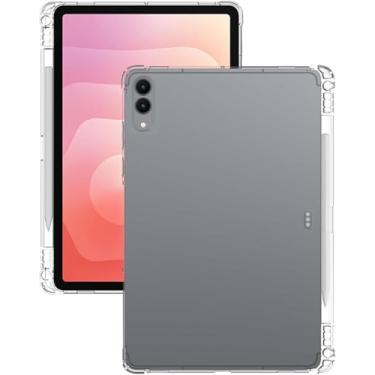 Imagem de OAWEEN Capa de TPU transparente para Samsung Galaxy Tab S11 Ultra 2025 de 14,6 polegadas com suporte para caneta S, capa protetora macia transparente com amortecedor contra quedas, antiarranhões