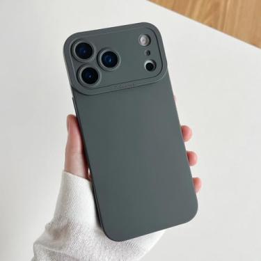 Imagem de SFDSUH Capa protetora de lente de câmera para iPhone 16, em silicone macio e resistente a impactos (para iPhone 16/preta)