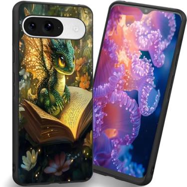 Imagem de RUUHLJLET Projetada para Google Pixel 10/10 Pro de 6,3 polegadas, a capa fosca macia oferece proteção total (Fantasy Dragon)