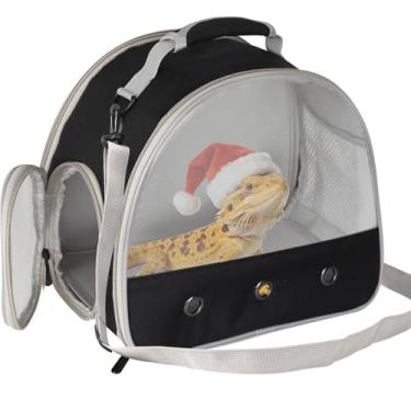 Imagem de WEVONIGU transportador de ventilação para dragão barbudo, transportador de cobaia, transportador de cobaia para 2, transportador de viagem de répteis para lagartos planador de açúcar ouriço