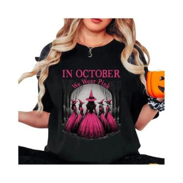 Imagem de Camiseta Feminina Rosa Com Estampa De Assassinos De Filmes De Terror, 
