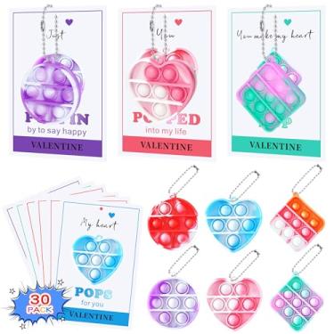 Imagem de ROPODE Valentines Cards for Kids Classroom - 30 Pack Pop Fidget Valentines Day Gifts for Kids - Valentines Day Cards - Valentine Exchange for Girls Boys School Classroom Gift