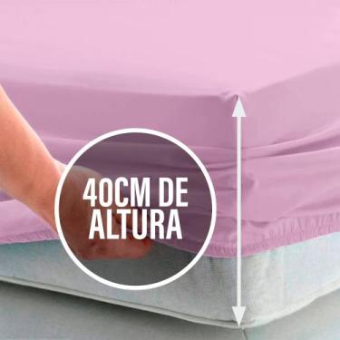 Imagem de Lençol de cama Queen Avulso 400 Fios 40cm Altura 100 algodao com elast