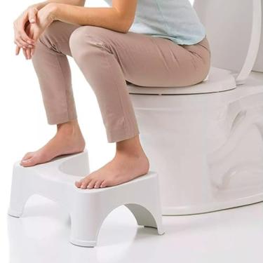 Imagem de Banquinho de Cócoras para Vaso Sanitário Apoio de Pés Ergonômico Antiderrapante Ideal para Evacuar com Mais Facilidade Melhorando a Saúde Intestinal e Promovendo Postura Correta