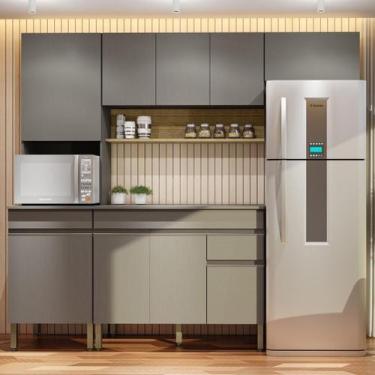 Imagem de Armário de Cozinha Completa 120 com Balcão Com Tampo 9 Portas Madrid -