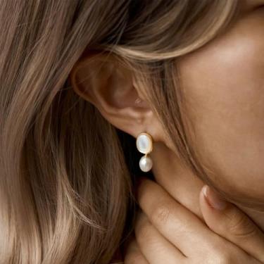 Imagem de Brinco feminino, pulseira de ouro de camada delicada empilhável para mulheres, joias da moda | Presente de festa, banhado a ouro 14K, standard, Latão, Sem pedra preciosa