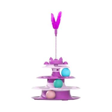 Imagem de Brinquedos Interativos Para Gatos: Varinha Giratória Com Bolas Anti-Té