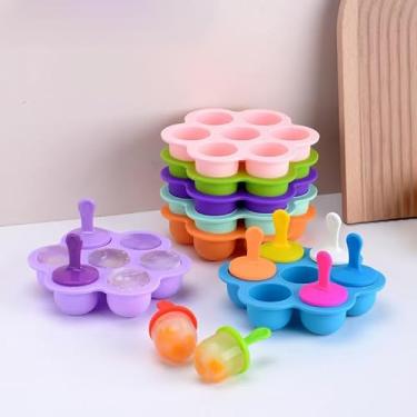Imagem de Molde de picolé de silicone colorido para picolé, ferramenta sustentável para fazer sorvete