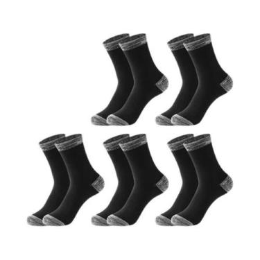 Imagem de Meias Masculinas Longas Casuais Para Corrida E Caminhada, 5 Pares, Pre
