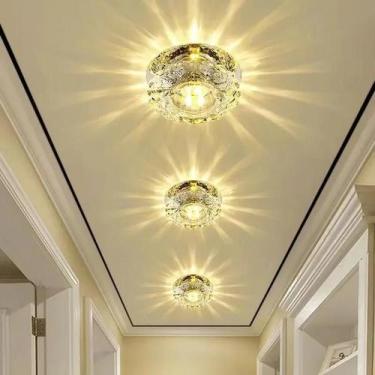 Imagem de Luminária De Teto LED Cristal Flush Para Sala De Estar Corredor Varand