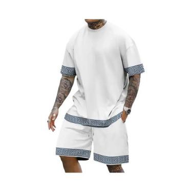 Imagem de Conjunto De Shorts Casuais De Poliéster Impressos Em 3D Para Homens, M