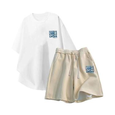 Imagem de Conjunto Casual Masculino Tamanho Grande M-8XL Camiseta Solta E Shorts