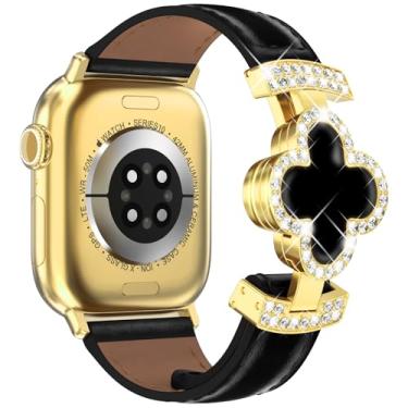 Imagem de KADES Pulseira magnética feminina de design fino com trevo de quatro folhas da sorte para Apple Watch séries 11/10/9/8/7/6/5/4/3/2/1/SE Ultra 3/2/1