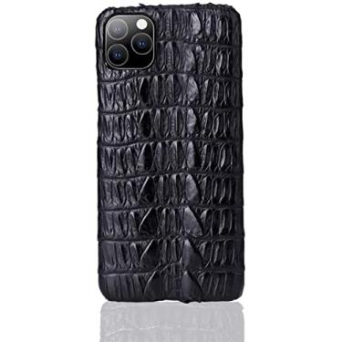Imagem de KKFAUS Capa de telefone de pele de crocodilo, capa anti-queda macia proteção masculina capa à prova de choque para iPhone 11 Caudalfin (Cor: para Iphone11pro, Tamanho: espinha dorsal)