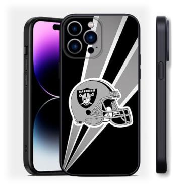 Imagem de Capa para celular Las Vegas Football projetada para iPhone 15 Pro Max Pro Max, capa de silicone à prova de choque fina com tema de rugby para iPhone 15 Pro Max 6,7 polegadas preta