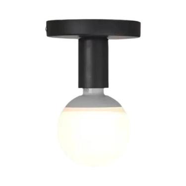 Imagem de Luminária De Teto Minimalista Preta E27 Moderna Nórdica Retrô De Ferro