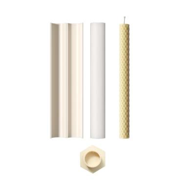 Imagem de BOOWAN NICOLE Moldes de silicone para vela cônica de favo de mel para fabricação de velas, moldes de silicone para decoração de casa, presente DIY (LZ0844)