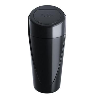 Imagem de DimyFew Lixeira de Carro com Porta-copos, à Prova de Vazamentos, Lixeira de Carro Impermeável com Tampa para Caminhão, Casa, Escritório E SUV, preto, Tamanho real