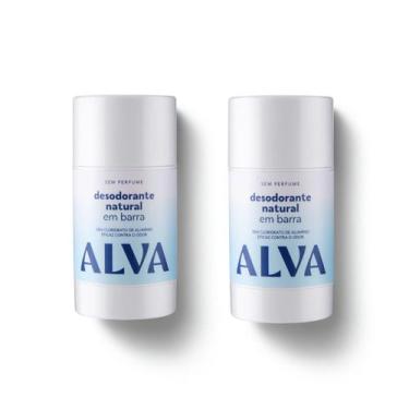 Imagem de Kit Cristal Natural Alva: Dupla 2 Desodorantes em Barra 55g 12 Horas d