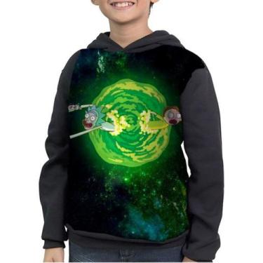Imagem de Casaco Moletom Infantil Rick And Morty Portal Gun, Preto, 1