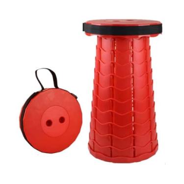 Imagem de Banqueta Banco Retrátil Portátil com Alça Telescópica Banquinho Dobrável Ajustável Pesca Camping