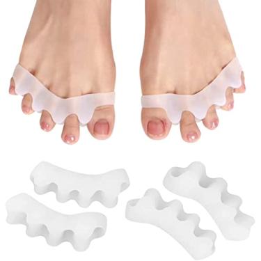 Imagem de Dr.Pedi Separador de dedos para espaçadores de dedos, dedos corretos para ioga, silicone, corretor de dedos de martelo para homens e mulheres corretas para dedos sobrepostos, 5 pares (10 peças)
