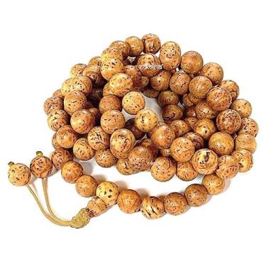 Imagem de EDMIRIA Contas de oração budista Bodh Gaya Mala 108 contas de meditação budista japonesa Rudraksha rosário tibetano Bodhi Mala para homens e mulheres Yoga, Standard, Madeira, Sem Pedra Preciosa
