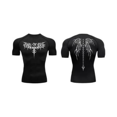 Imagem de Camiseta De Compressão Masculina De Secagem Rápida Com Estampa Gráfica
