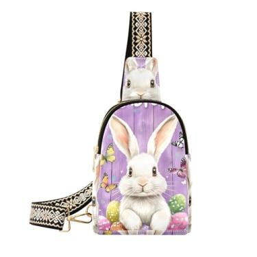 Imagem de CEBUGI White Bunny pequena bolsa tiracolo feminina de couro, pochete transversal para trilhas, viagens ao ar livre