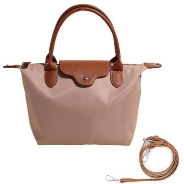 Imagem de Mini bolsa transversal feminina pequena de nylon, bolsas leves com alça ajustável, Marrom claro, X-Small