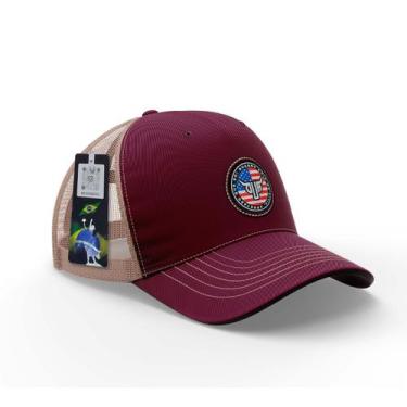 Imagem de Boné Masculino Country Trucker Telinha Eua DuAgro, Vinho, Adulto