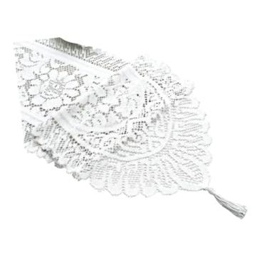 Imagem de KiBcsLic Caminho de mesa de crochê em renda, elegante toalha de mesa retangular para festas e decoração de feriados, ideal para o Dia dos Namorados e noivados.