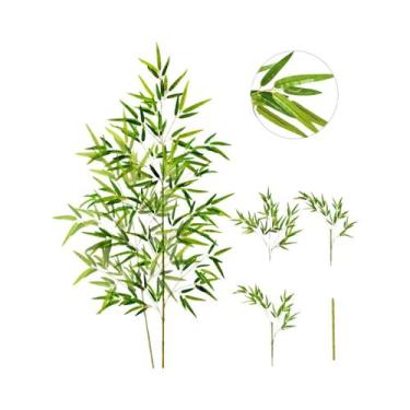 Imagem de Grandes Folhas De Bambu Verde Artificial De 120-240cm, Plantas Falsas 