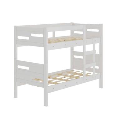 Imagem de Beliche Estrela Com Grade De Proteção Lateral E Escada Branco