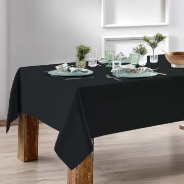 Imagem de Toalha Mesa Retangular Oxford 8 Lugares 270x160 Admirare , Preto