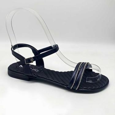 Imagem de Sandália Feminina Beira Rio Rasteirinha Strass Estilo Conforto Leve 85